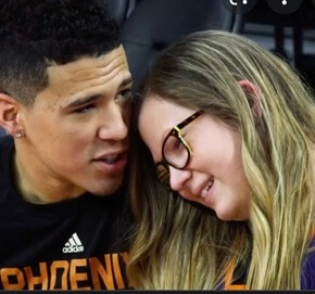 Mya Powell with her brother Devin Booker